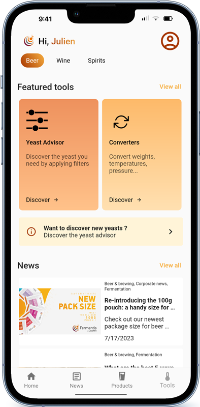 Iphone Fermentis App mockup